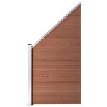 vidaXL Ensemble de clôture WPC 10 Carré + 1 Incliné 1830x186 cm Marron