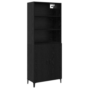vidaXL Haut Armoire 2 Pièces Chêne noir Bois d'ingénierie