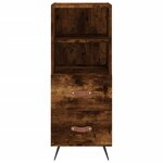 vidaXL Buffet haut Chêne fumé 34 5x34x180 cm Bois d'ingénierie