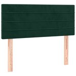vidaXL Sommier à lattes de lit et matelas et LED Vert foncé 90x200 cm