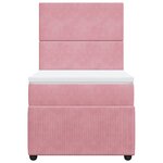 vidaXL Sommier à lattes de lit avec matelas Rose 90x200 cm Velours