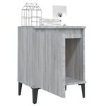 vidaXL Tables de chevet avec pieds en métal sonoma gris 40x30x50 cm