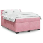 vidaXL Sommier à lattes de lit avec matelas Rose 160x200 cm Velours