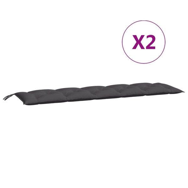 vidaXL Coussins de banc de jardin lot de 2 anthracite tissu Oxford
