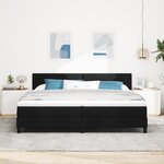 vidaXL Lit à ressorts avec matelas Noir 200x200 cm Tissu