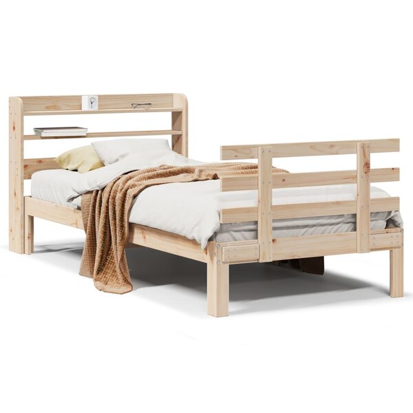 vidaXL Cadre de lit avec tête de lit sans matelas 90x190 cm