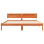 vidaXL Cadre de lit avec tête de lit Marron 200 x 200 cm Bois massif