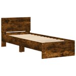 vidaXL Cadre de lit sans matelas avec tête de lit chêne fumé 90x190 cm
