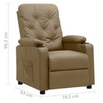 vidaXL Fauteuil inclinable Cappuccino Similicuir