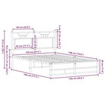 vidaXL Cadre de lit sans matelas chêne marron 120x190 cm