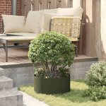vidaXL Pots de jardin 5 Pièces Vert olive 40 x 40 x 20 cm Acier