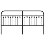 vidaXL Tête de lit métal noir 180 cm