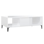vidaXL Table basse blanc brillant 103 5x60x35 cm bois d'ingénierie
