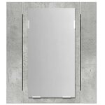 vidaXL Armoire de salle de bain à miroir LED Gris béton Acrylique