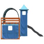 vidaXL Lit superposé sans matelas avec toboggan et rideaux 90x200 cm