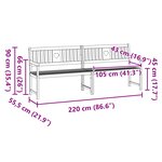 vidaXL Banc extérieur Naturel 220 x 55 5 x 90 cm Bois d'Acacia Massif