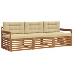 vidaXL Ensemble de canapés d'extérieur 3 pc Naturel et Beige
