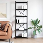 vidaXL Bibliothèque Chêne noir 60 x 30 x 188 cm Bois d'ingénierie