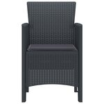 vidaXL Chaise de jardin 4 Pièces Anthracite 53 x 49 x 85 cm PP