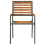 vidaXL Chaises de Jardin 4 Pièces Gris  Marron