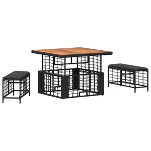 vidaXL Ensemble de salle à manger pour jardin 3 Pièces Noir et gris