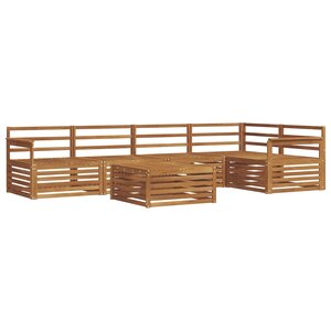 vidaXL Ensemble de canapés d'extérieur 6 Pièces Naturel