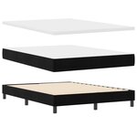Lit Box Spring vidaXL avec Matelas Noir 140x200 cm Velours