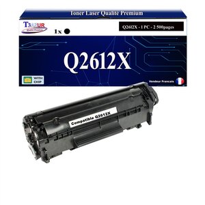 T3AZUR -Toner compatible avec HP Q2612X (12X) pour HP LaserJet 1010  1012  1015  1018  1020  1022  1022N  1022NW  1028  108SE