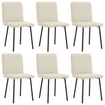 vidaXL Chaises à manger lot de 6 crème velours