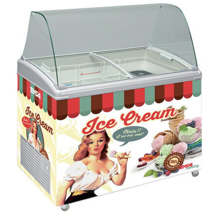 Vitrine à glace professionnelle vintage 500 l sicc gd - r600a -