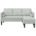 vidaXL Ensemble de Canapés Gris clair 173 x 131 x 67 cm Velours