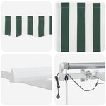 vidaXL Auvent Rétractable Vert et blanc 500 × 300 cm Tissu et Métal