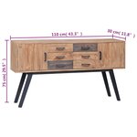 vidaXL Armoire latérale 110x30x75 cm Teck solide