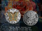 BUTTERFLY PUNK ART 2 Oz Silver Coin 5 Dollars Niue 2023