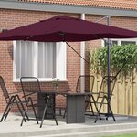 vidaXL Parasol déporté Rouge Bordeaux Polyester  Acier Grand