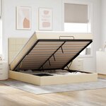 VidaXL Cadre de lit ottoman avec matelas crème 180x200 cm tissu
