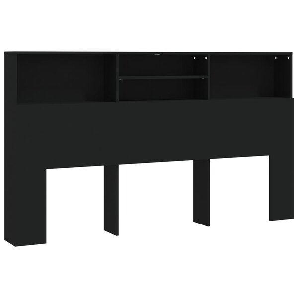 vidaXL Armoire de tête de lit Noir 180x19x103 5 cm