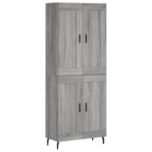 vidaXL Buffet haut Sonoma gris 69 5x34x180 cm Bois d'ingénierie