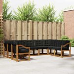 vidaXL Ensemble de canapés d'extérieur 9 Pièces Naturel et Noir