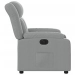 vidaXL Fauteuil inclinable électrique Gris clair Tissu