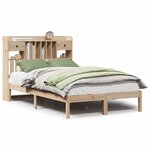 vidaXL Lit bibliothèque sans matelas 135x190 cm bois de pin massif