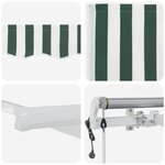 vidaXL Auvent Rétractable 500 × 350 cm Vert et blanc