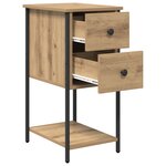 vidaXL Cabinet de chevet 2 Pièces chêne artisanal 32 x 42 x 70 cm
