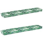 vidaXL Set de coussins de palette Floral 2 Pièces Motif de feuille
