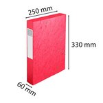 Boite De Classement Cartobox Dos 60mm Carte Lustrée - A4 - Rouge - X 10 - Exacompta