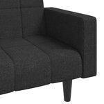 vidaXL Canapé-lit à 2 places avec deux oreillers noir tissu