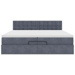 vidaXL Cadre de lit ottoman avec matelas gris foncé 200x200 cm velours
