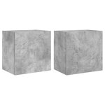 vidaXL Meubles TV muraux 2 Pièces gris béton 40 5x30x40cm bois ingénierie