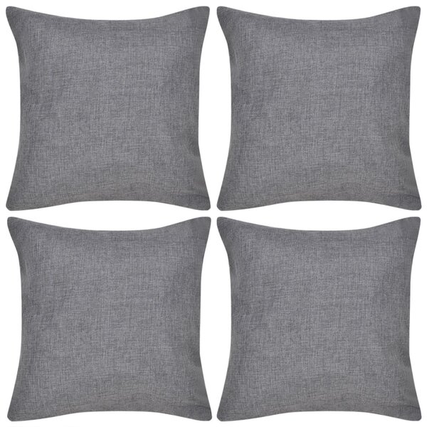 vidaXL Housses de coussin 4 Pièces Aspect de lin Anthracite 50x50 cm