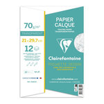 CLAIREFONTAINE - Papier calque - 21 x 29,7 - 12 feuilles - 70/75G